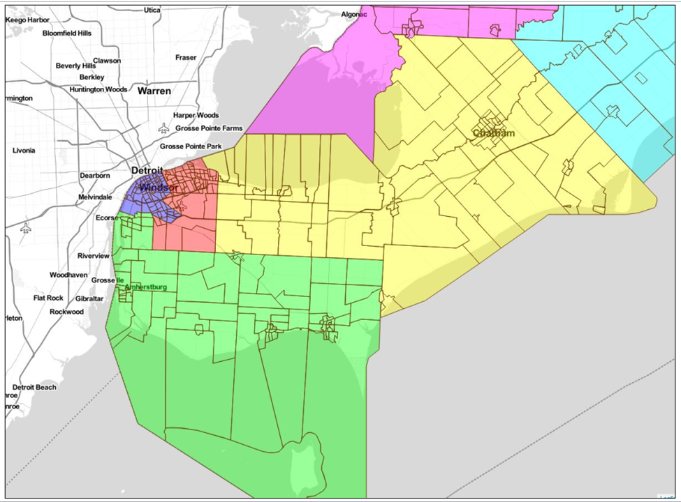Image shows a map that is described in the written part of the submission.