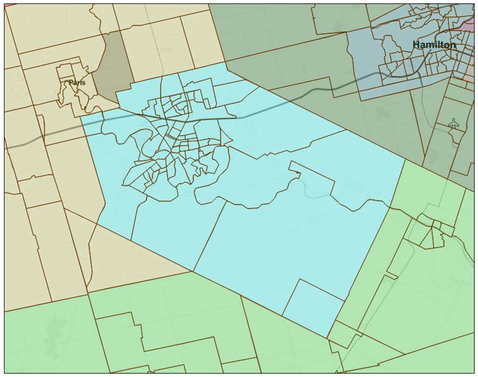 Image shows a map that is described in the written part of the submission.