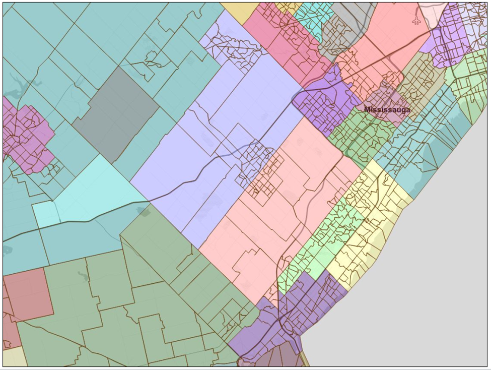 Image shows a map that is described in the written part of the submission.