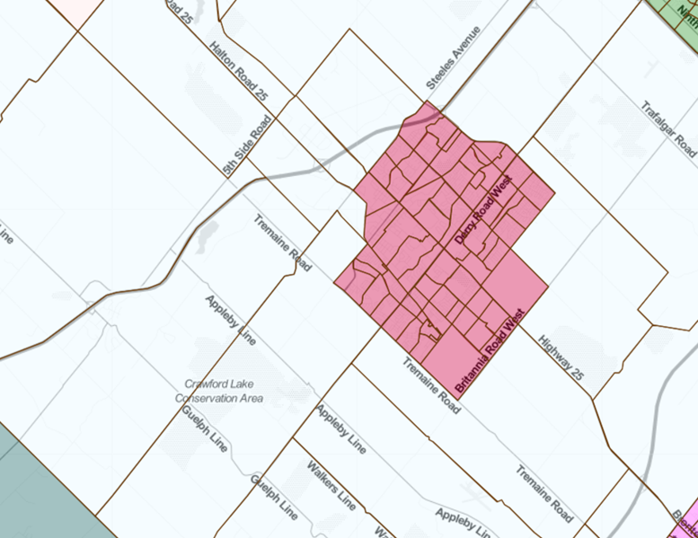 Image shows a map that is described in the written part of the submission.