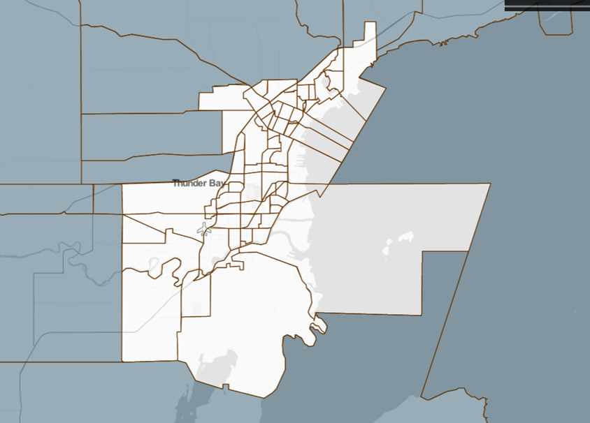 Image shows a map that is described in the written part of the submission.