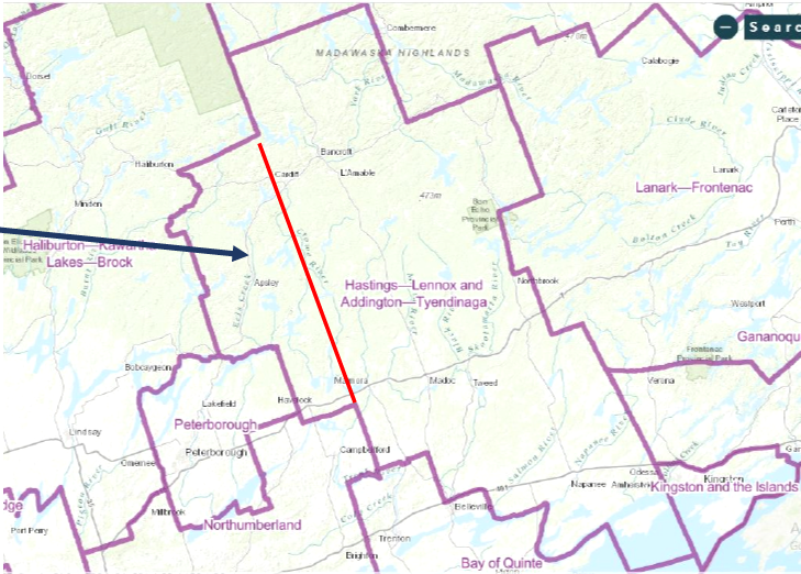 Image shows a map that is described in the written part of the submission.