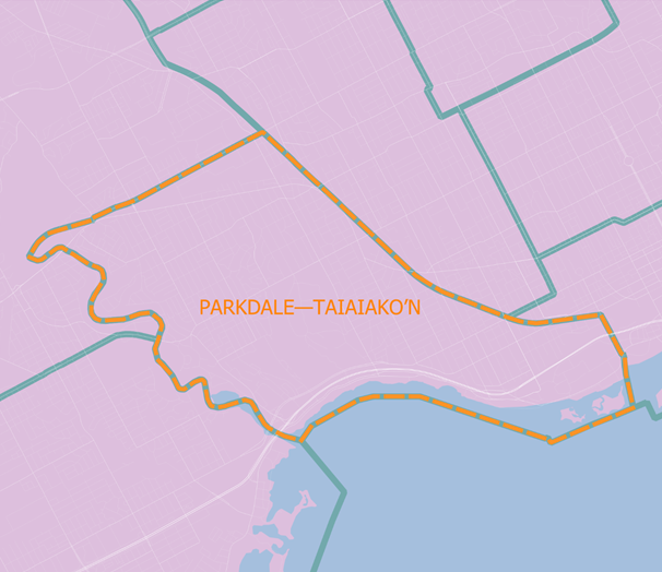 Image shows a map that is described in the written part of the submission.