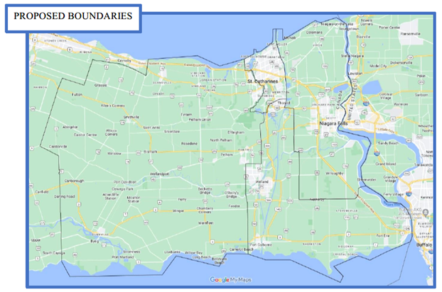 Image shows a map that is described in the written part of the submission.