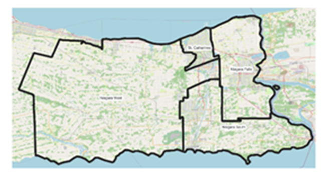 Image shows a map that is described in the written part of the submission.