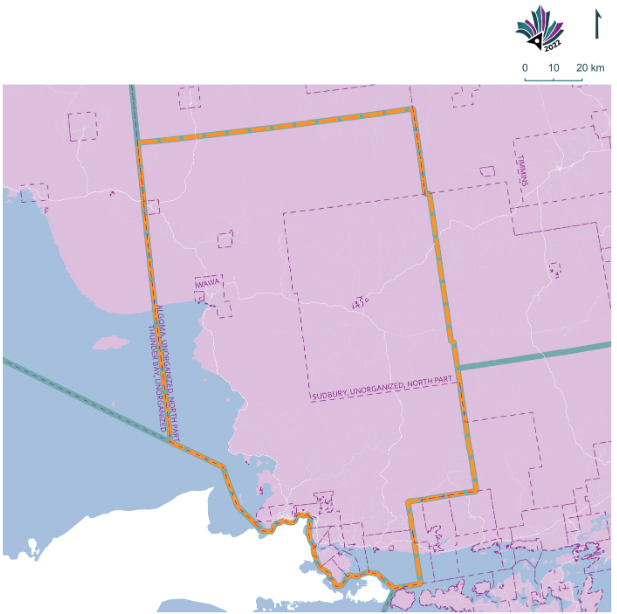 Image shows a map that is described in the written part of the submission.