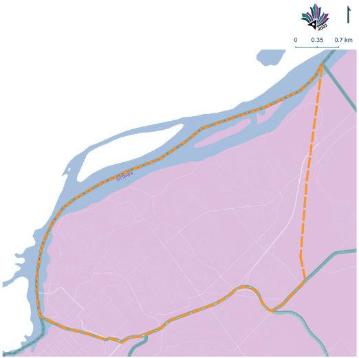 Image shows a map that is described in the written part of the submission.