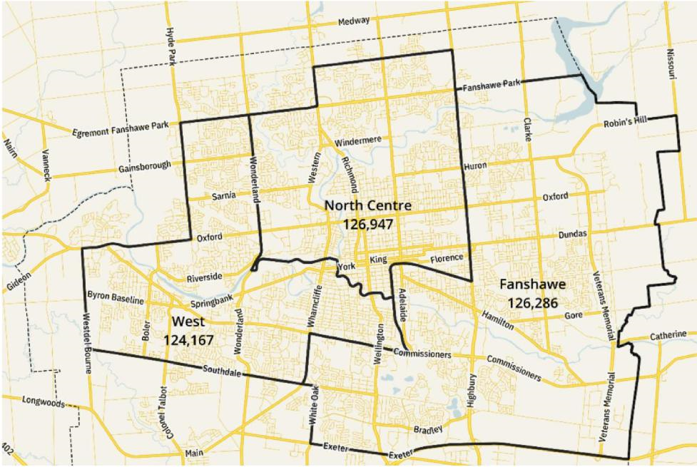 Image shows a map that is described in the written part of the submission.