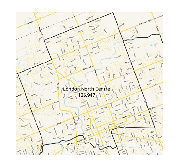 Image shows a map that is described in the written part of the submission.