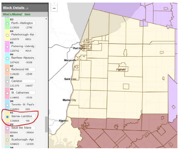 Image shows a map that is described in the written part of the submission.