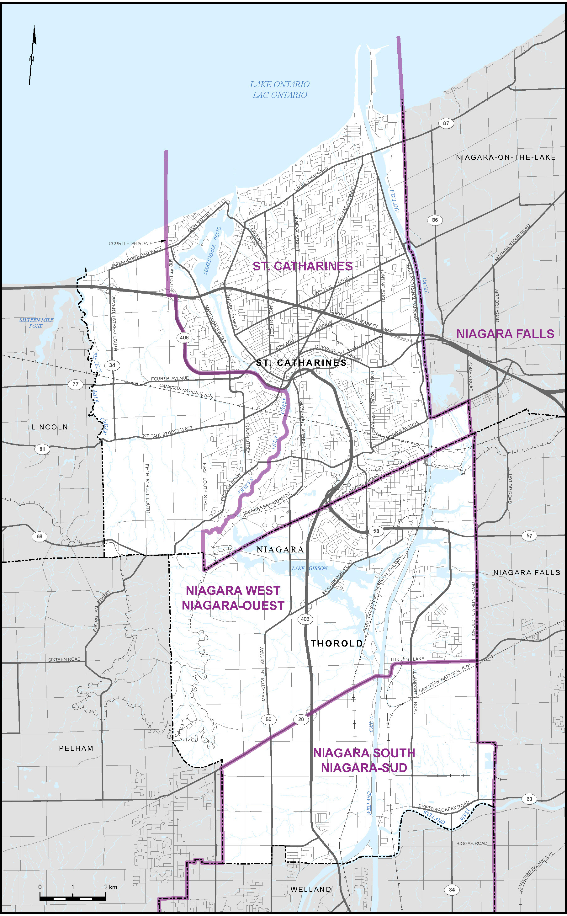 Map of Cities of St. Catharines and Thorold (Map&nbsp;18)