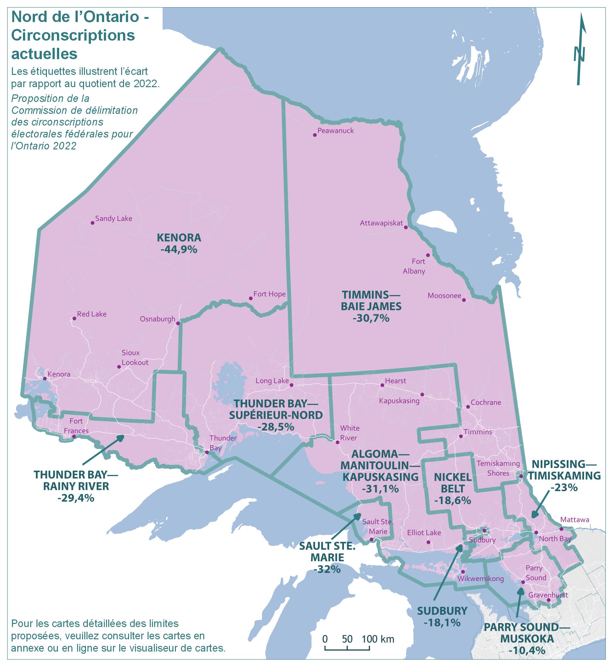 Nord de l'Ontario &ndash; Circonscriptions actuelles