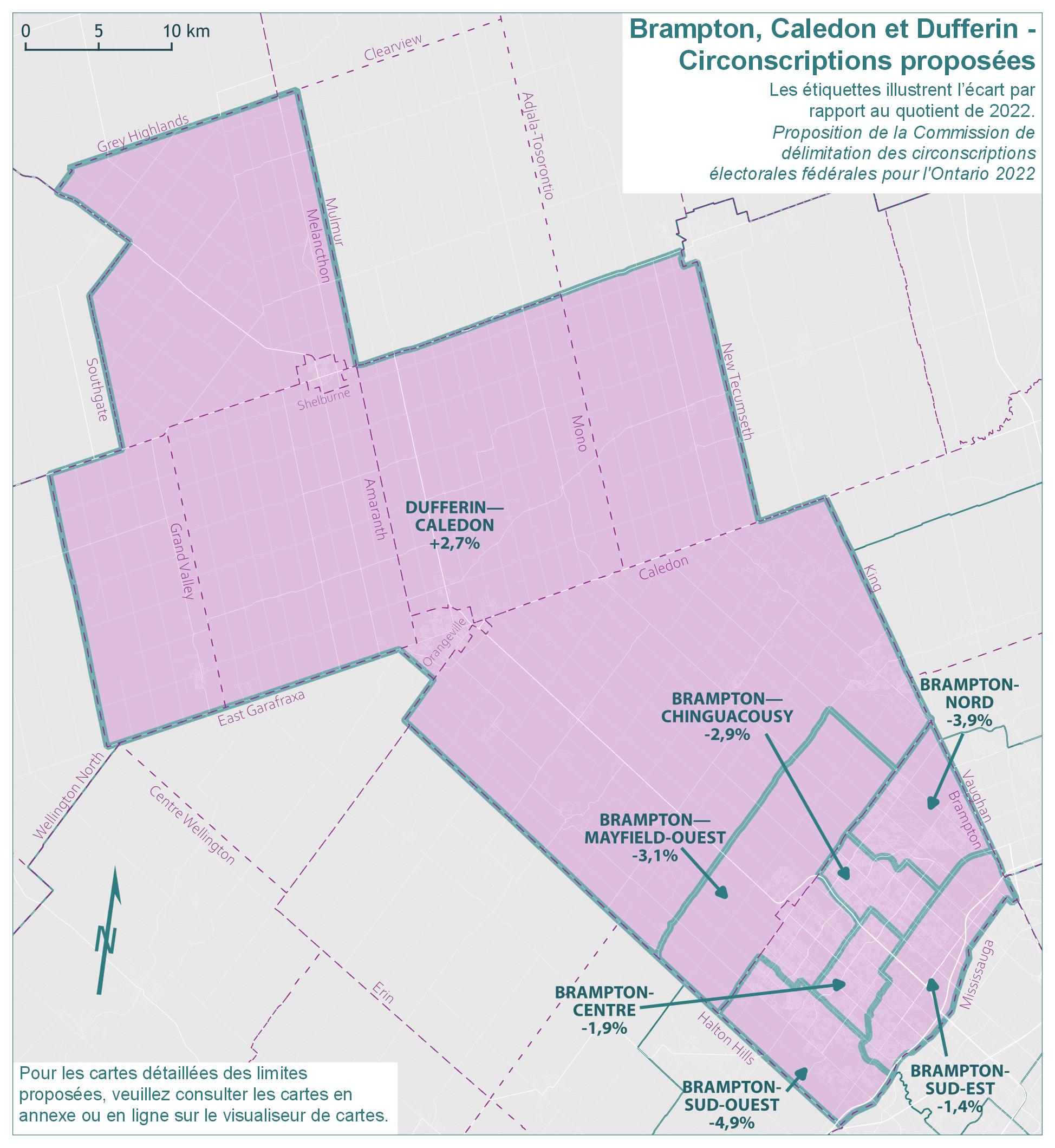 Brampton, Caledon, et Dufferin &ndash; Circonscriptions propos&eacute;es