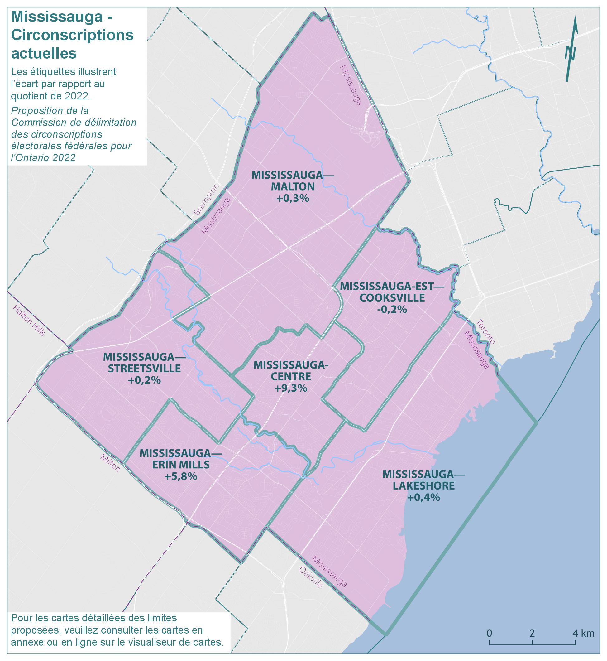 Mississauga &ndash; Circonscriptions actuelles