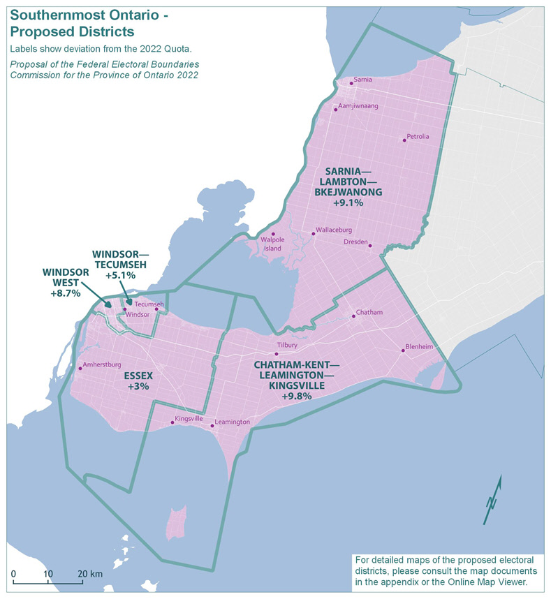 Southwestern Ontario Proposed Districts