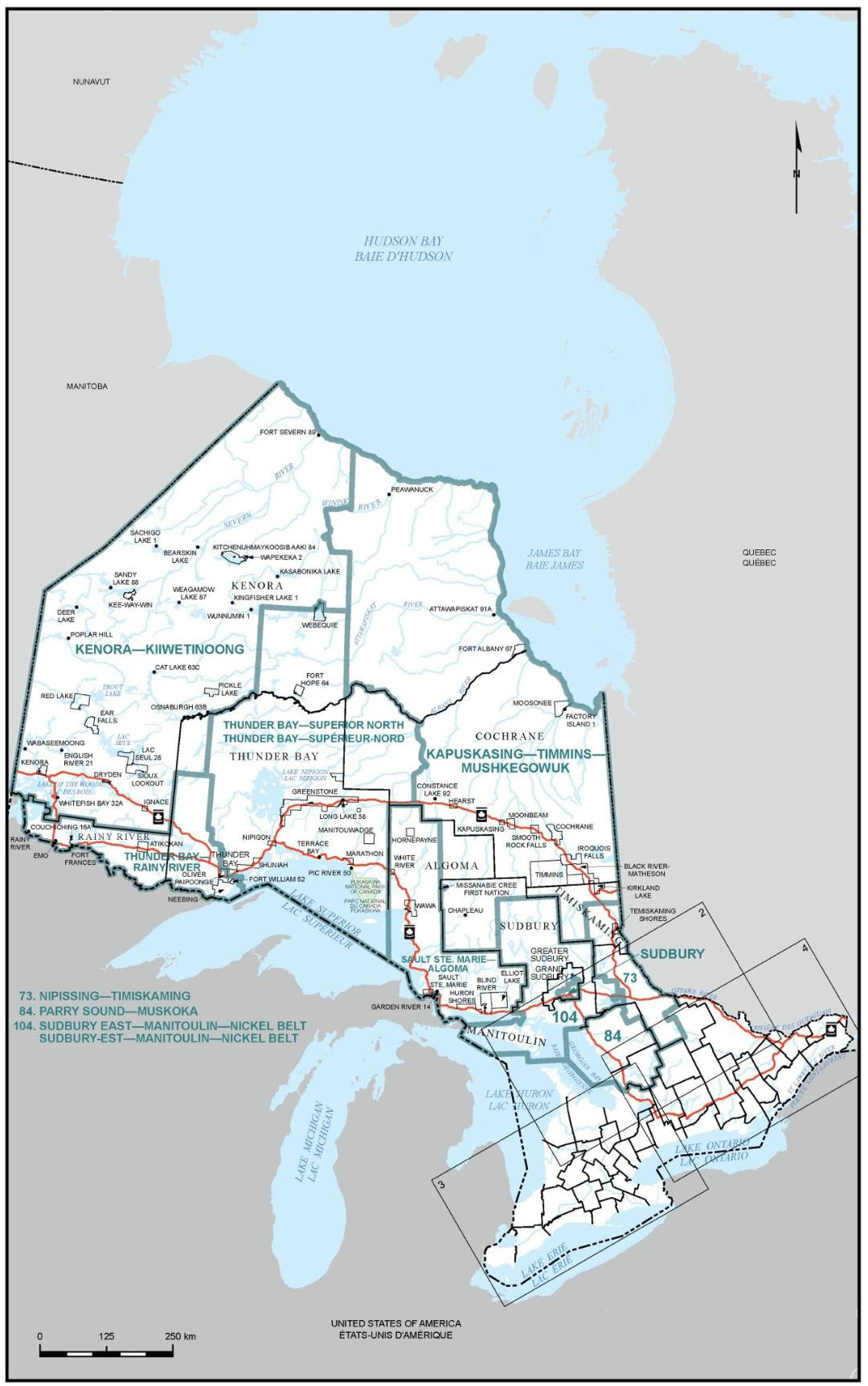Map of province of Ontario&nbsp;(Map&nbsp;1)