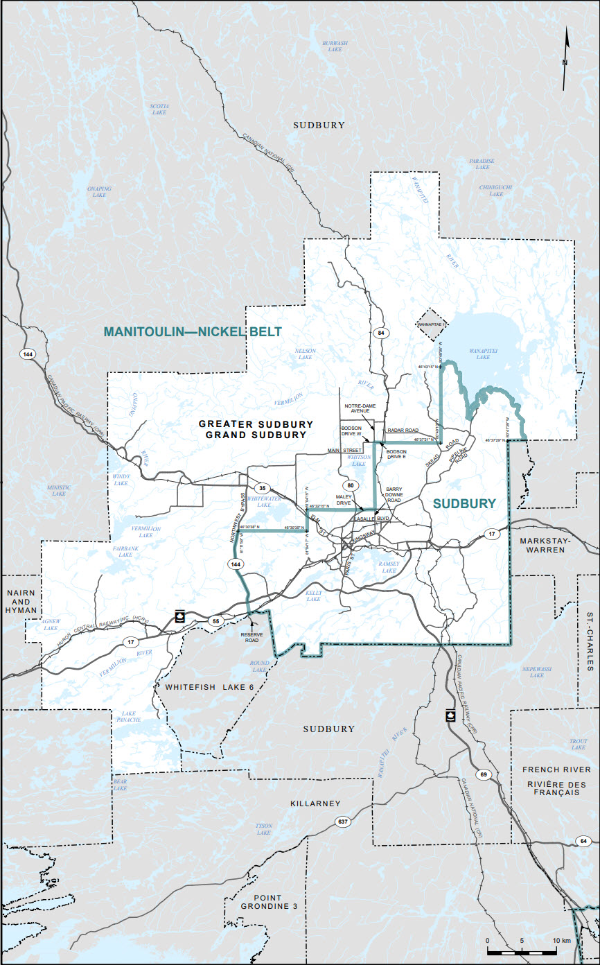 Map of City of Greater Sudbury (Map&nbsp;10)