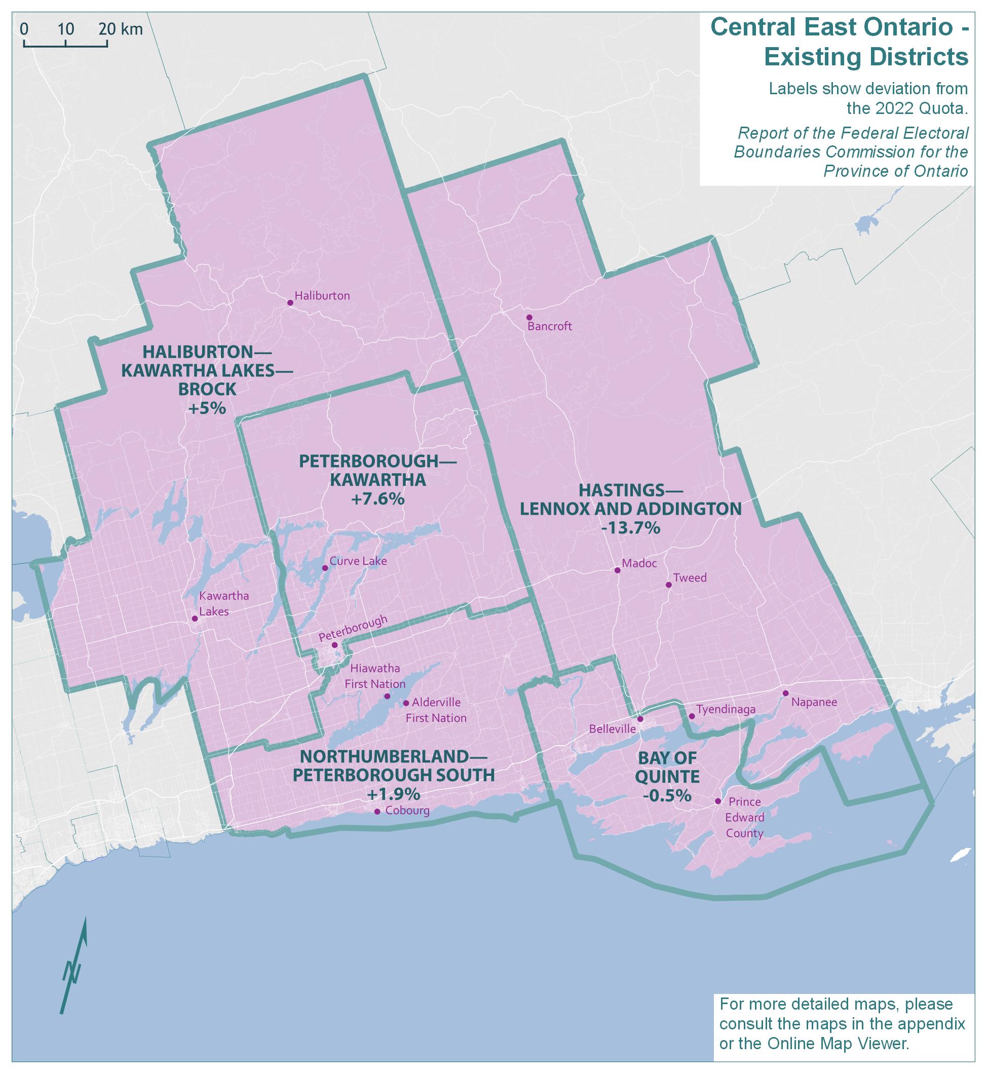 Central East Ontario - Existing Districts