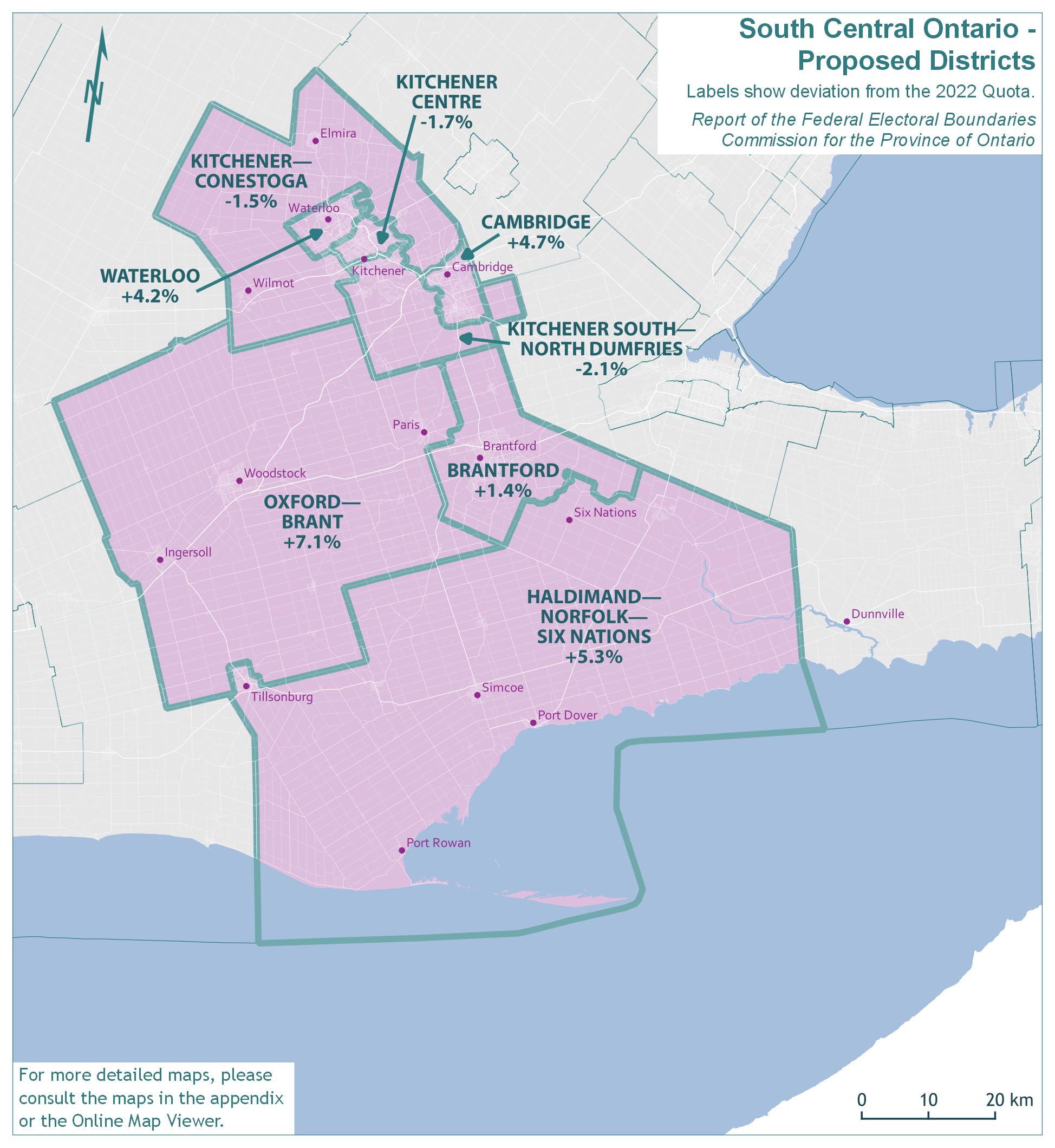 South Central Ontario - Proposed Districts