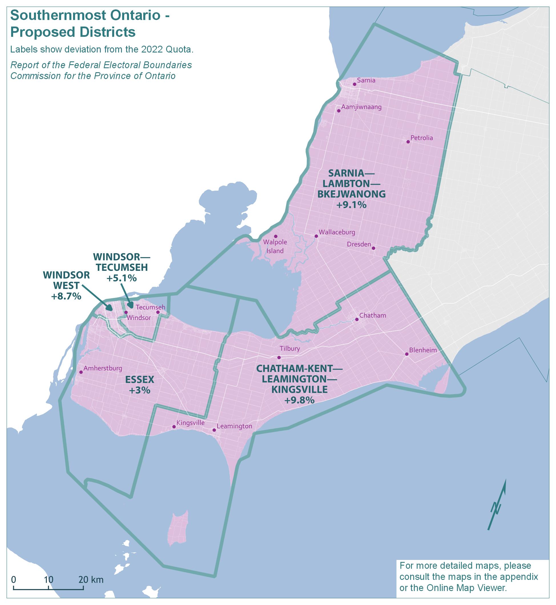 Southernmost Ontario - Proposed Districts
