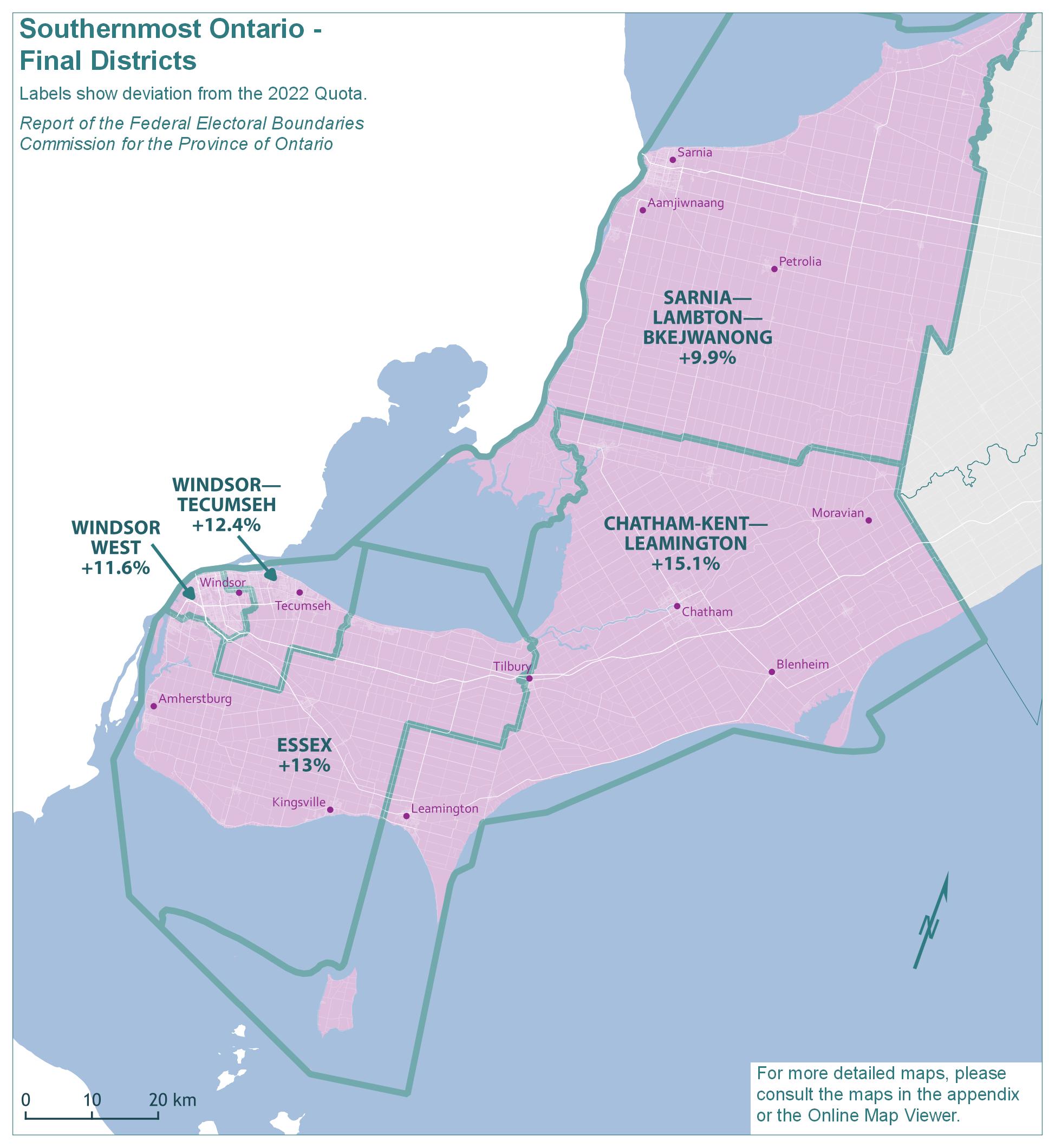 Southernmost Ontario - Final Districts