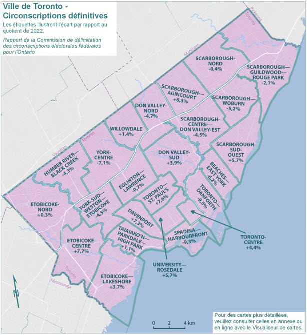Ville de Toronto - Circonscriptions d&eacute;finitives
