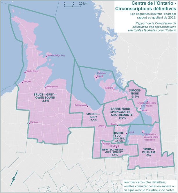 Centre de l'Ontario - Circonscriptions d&eacute;finitives
