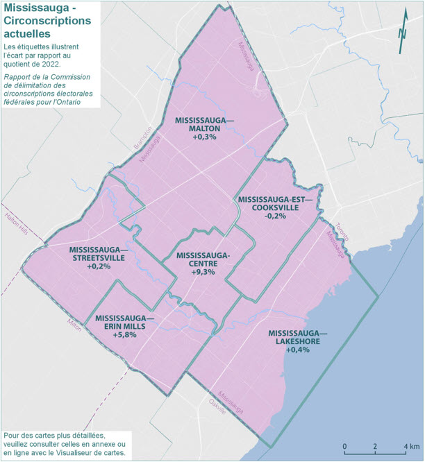 Mississauga - Circonscriptions actuelles