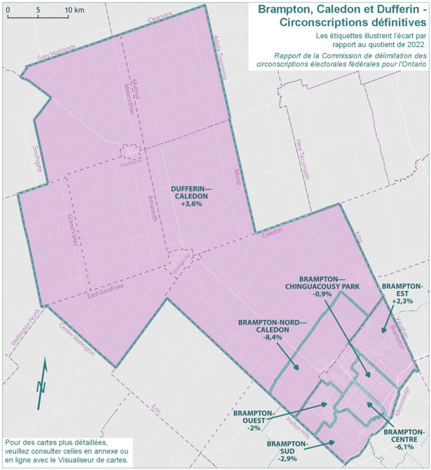 Brampton, Caledon et Dufferin - Circonscriptions d&eacute;finitives