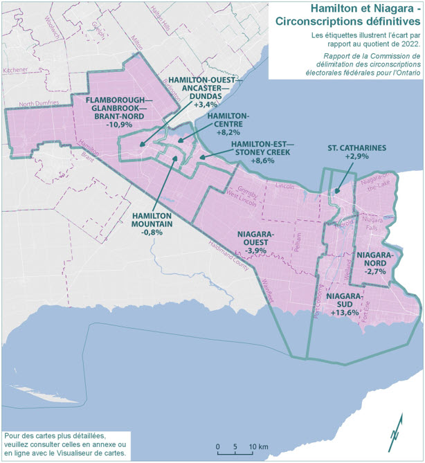 Hamilton et Niagara - Circonscriptions d&eacute;finitives