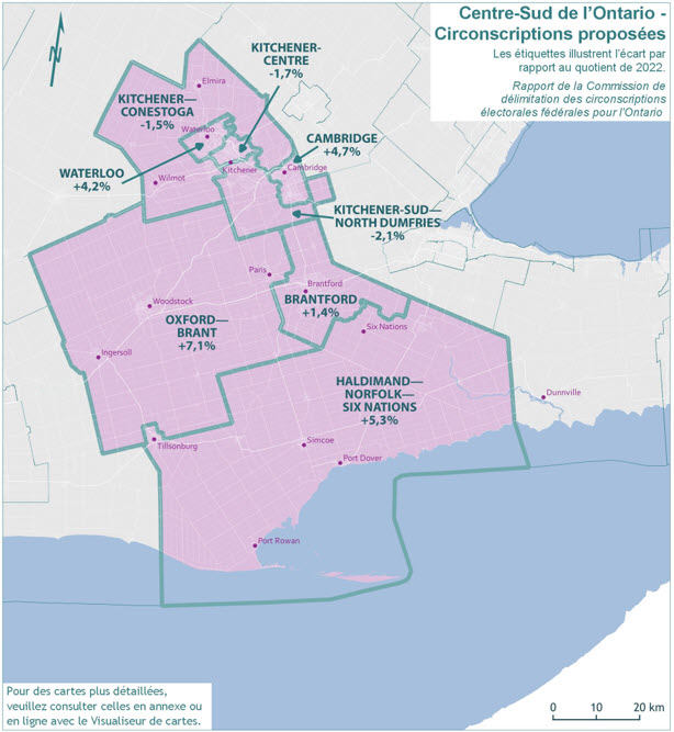 Centre-Sud de l'Ontario - Circonscriptions propos&eacute;es