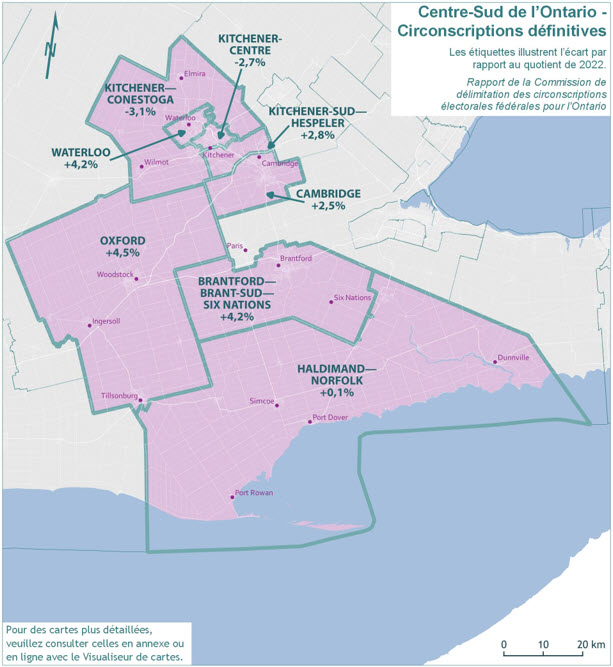 Centre-Sud de l'Ontario - Circonscriptions d&eacute;finitives