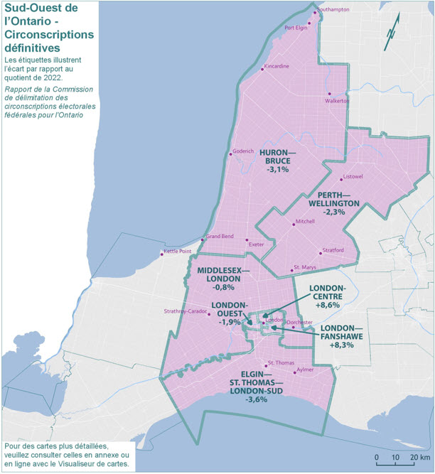 Sud-Ouest de l'Ontario - Circonscriptions d&eacute;finitives