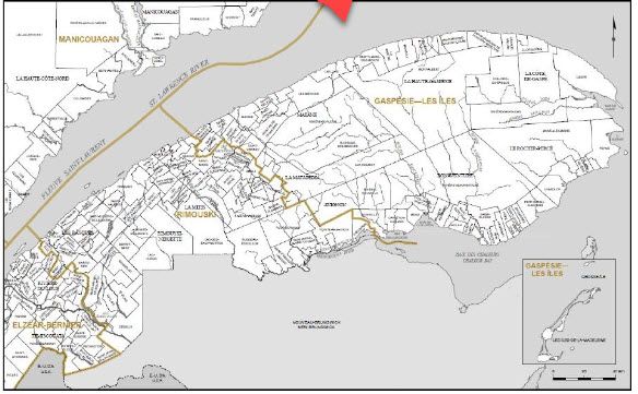 Description de l'image fournie par &Eacute;lections Canada&nbsp;: Proposition 2012 de red&eacute;coupage des circonscriptions f&eacute;d&eacute;rales de la Commission pour le Qu&eacute;bec
