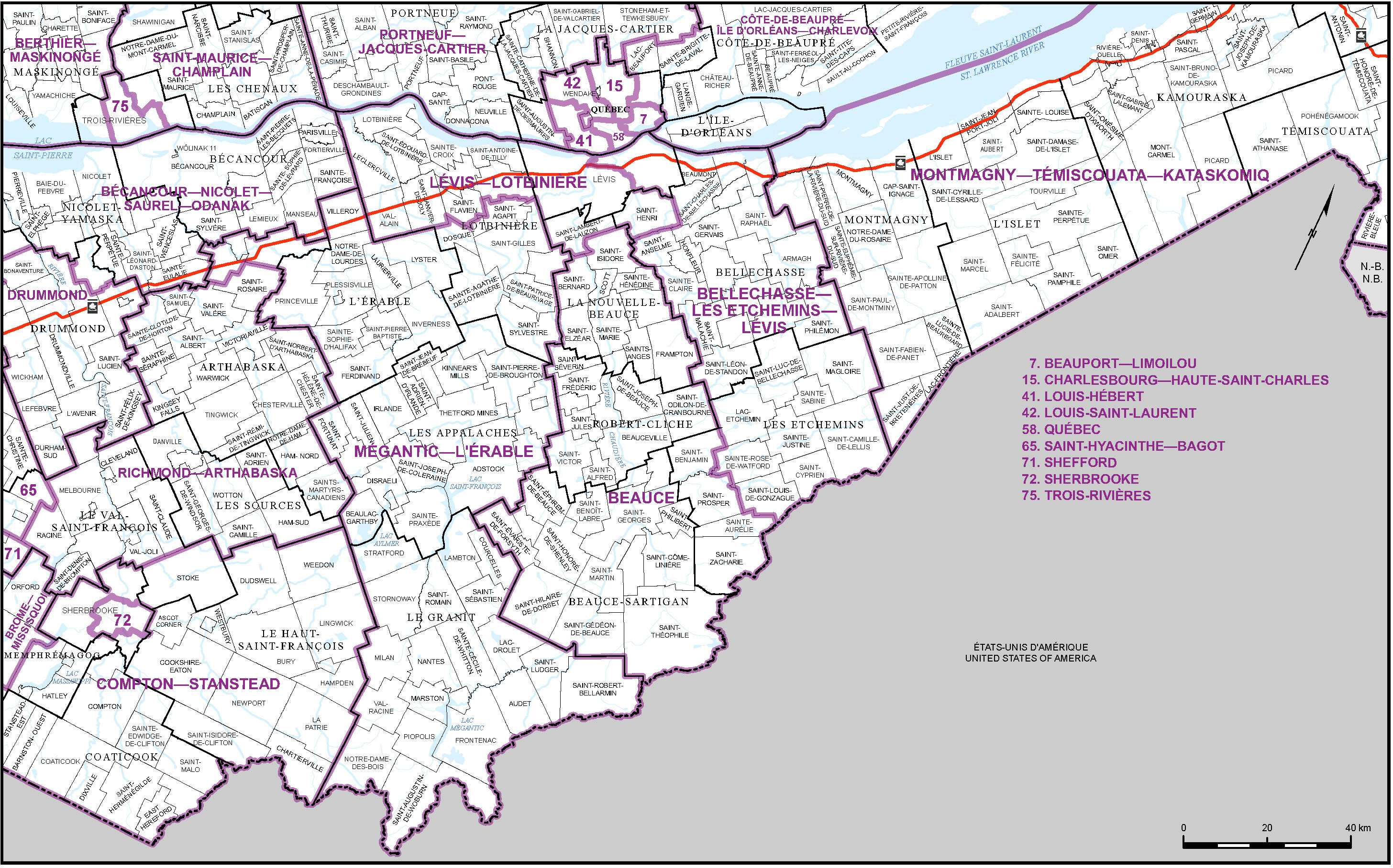 Map of Southeastern Quebec (Map&nbsp;4)