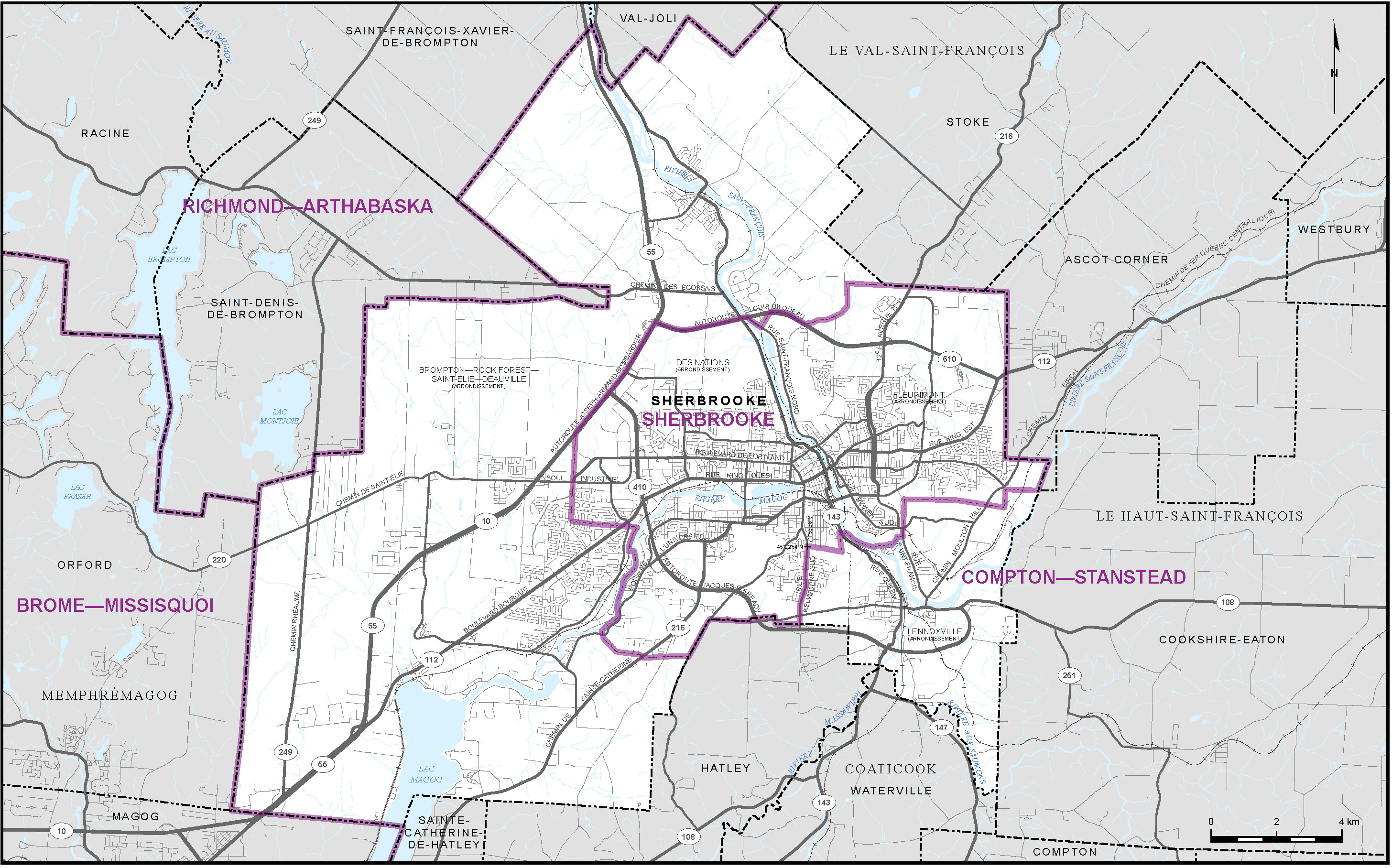 Map of City of Sherbrooke (Map&nbsp;16)