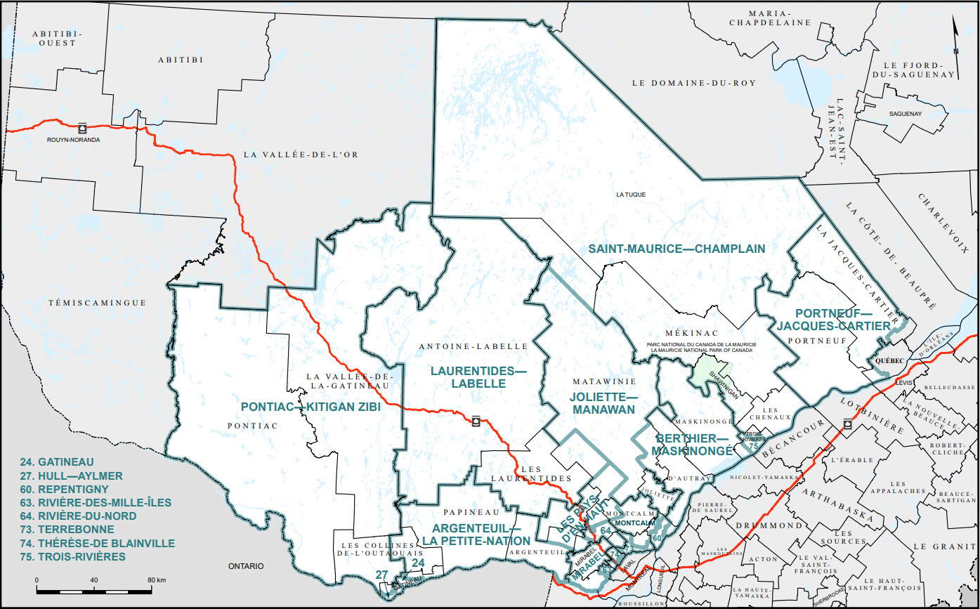 Map of Pontiac to Mauricie (Map&nbsp;3)