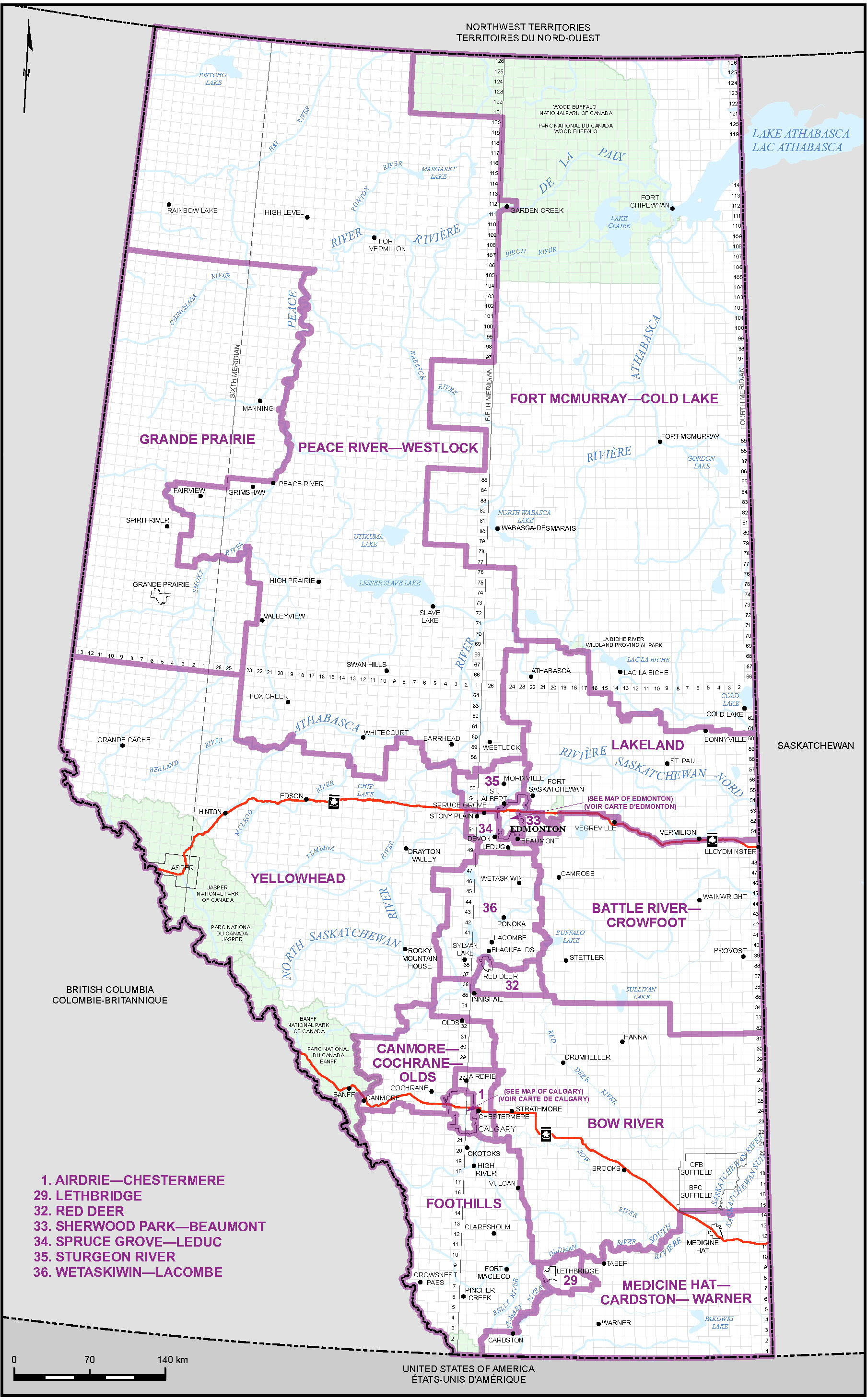Map of province of Alberta (Map 1)