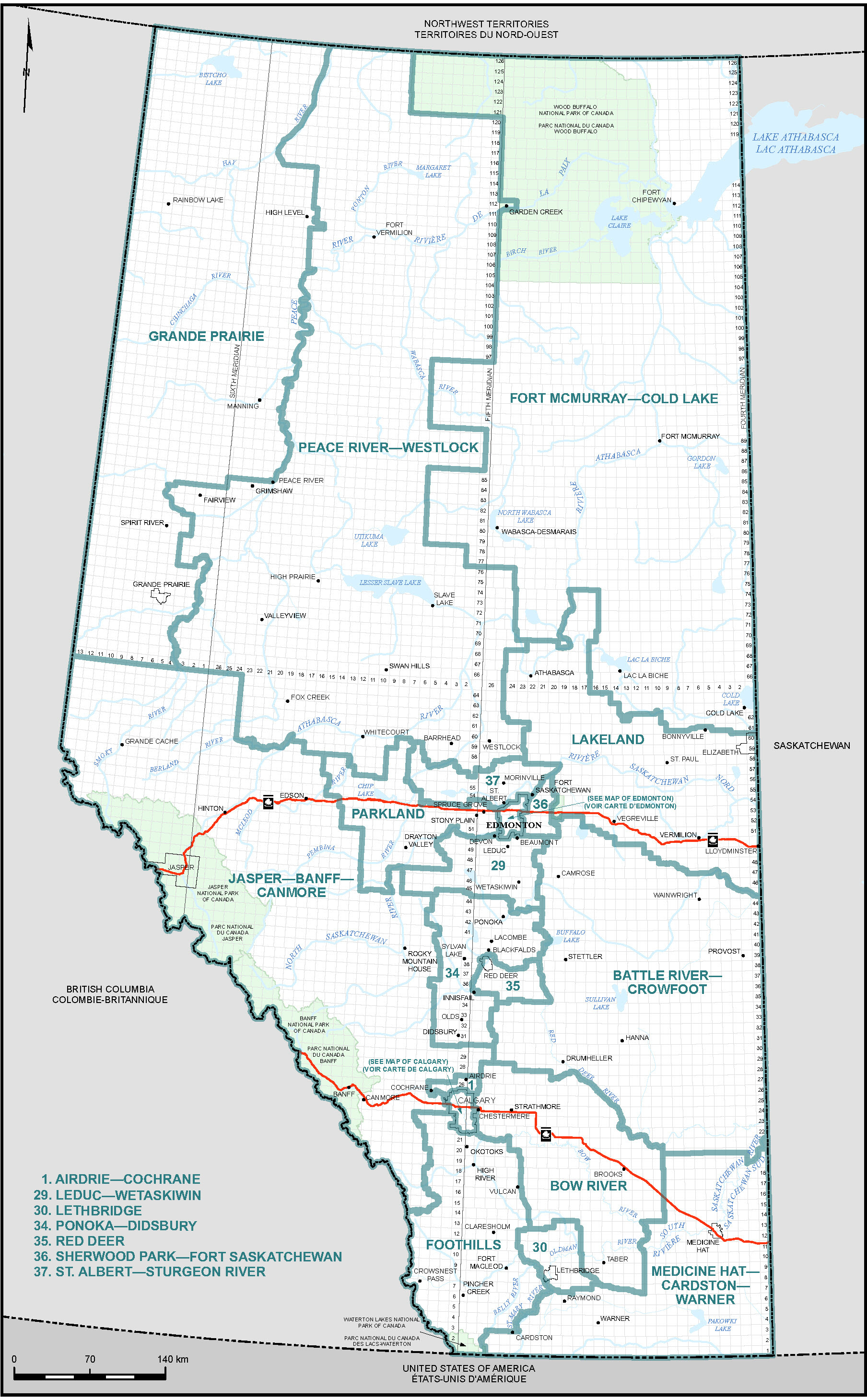 Map of province of Alberta (Map 1)