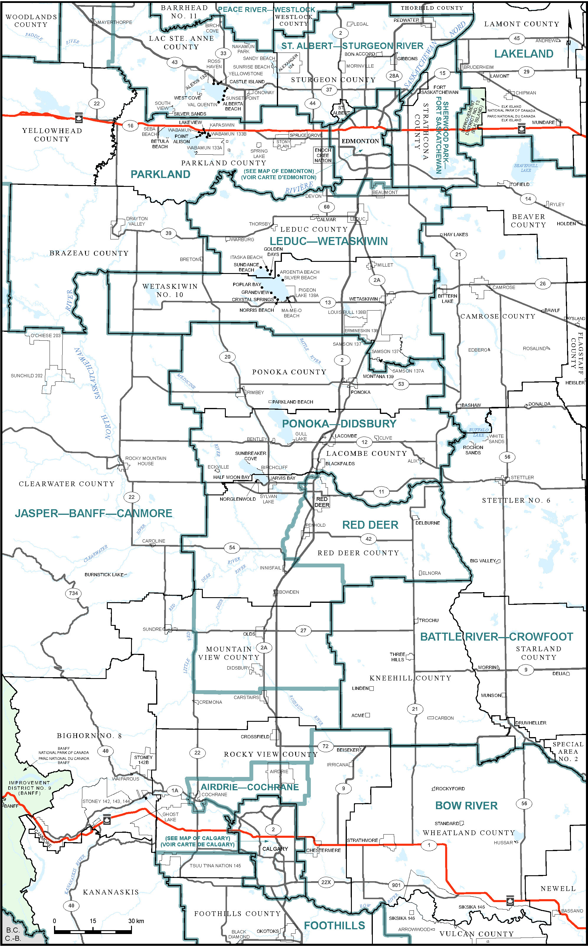 Map of Alberta Centre (Map 2)