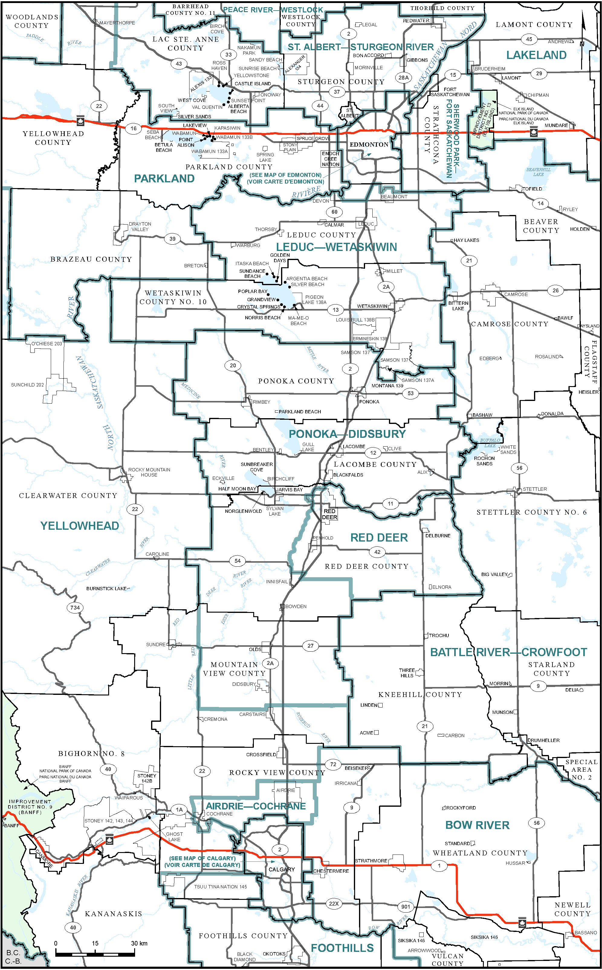 Map of Alberta Centre (Map 2)