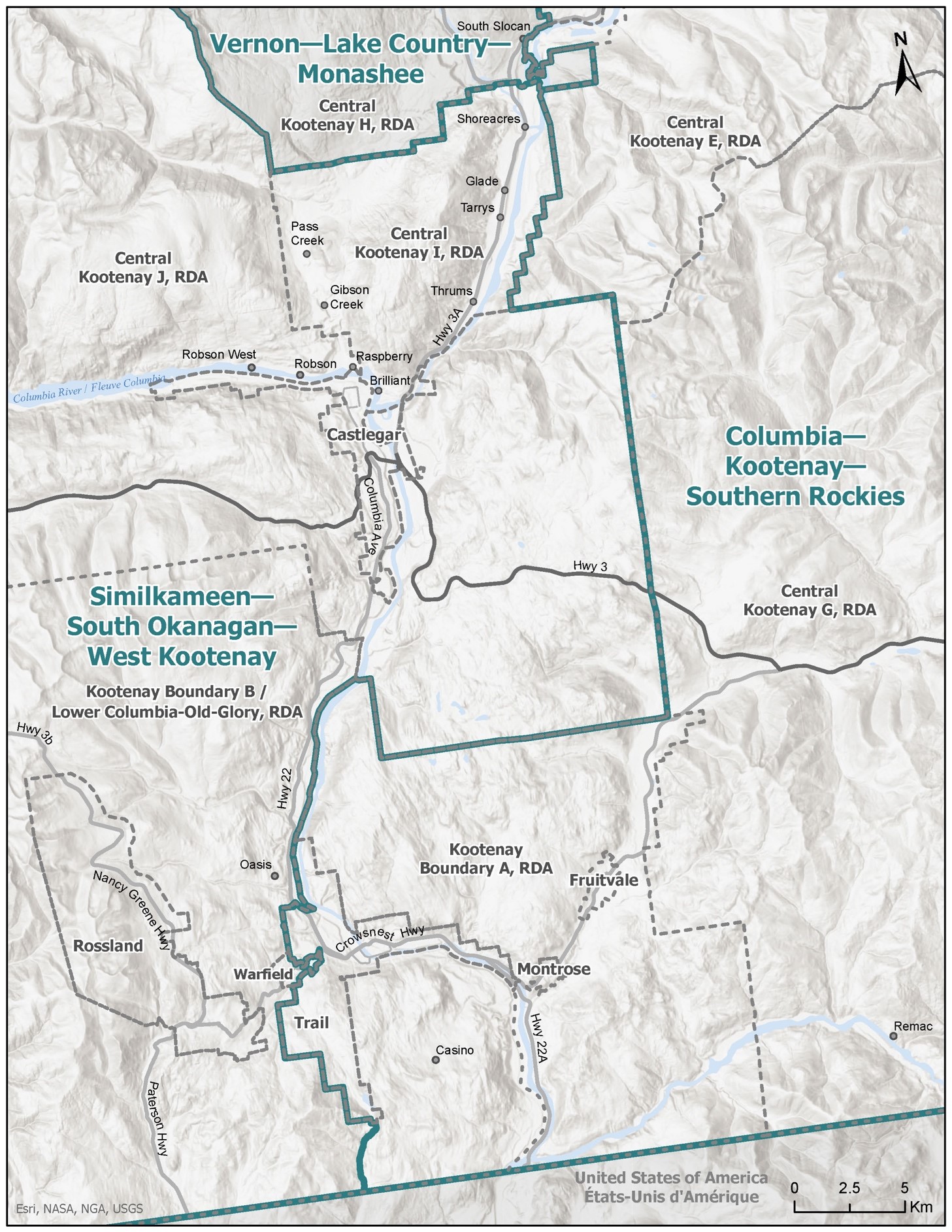 Modified boundaries of Columbia—Kootenay—Southern Rockies and Similkameen—South Okanagan—West Kootenay