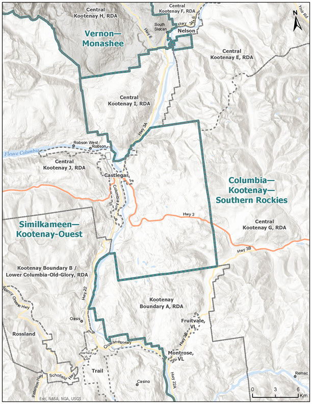 Carte H: La région du fleuve Columbia