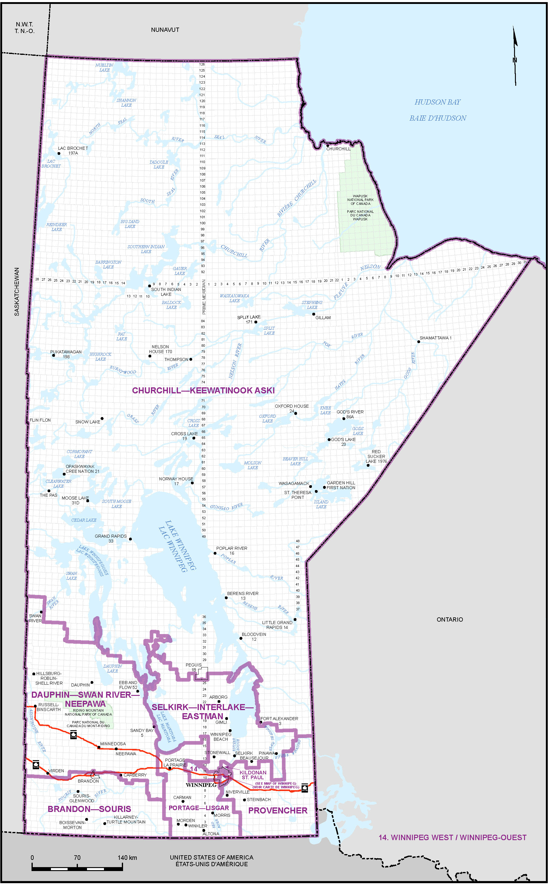 Carte du Manitoba (carte 1)