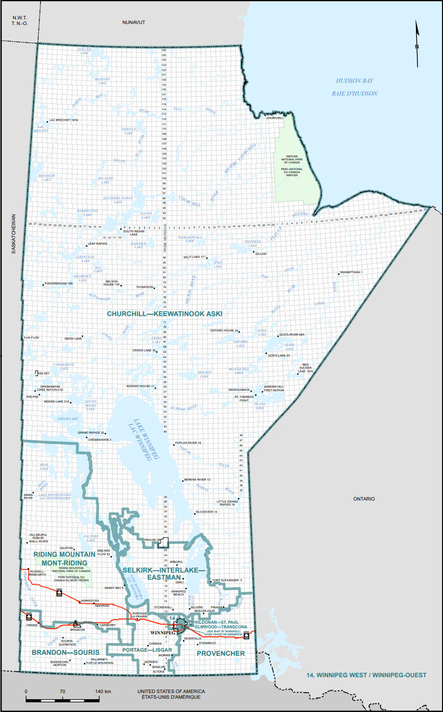 Carte du Manitoba (carte 1)