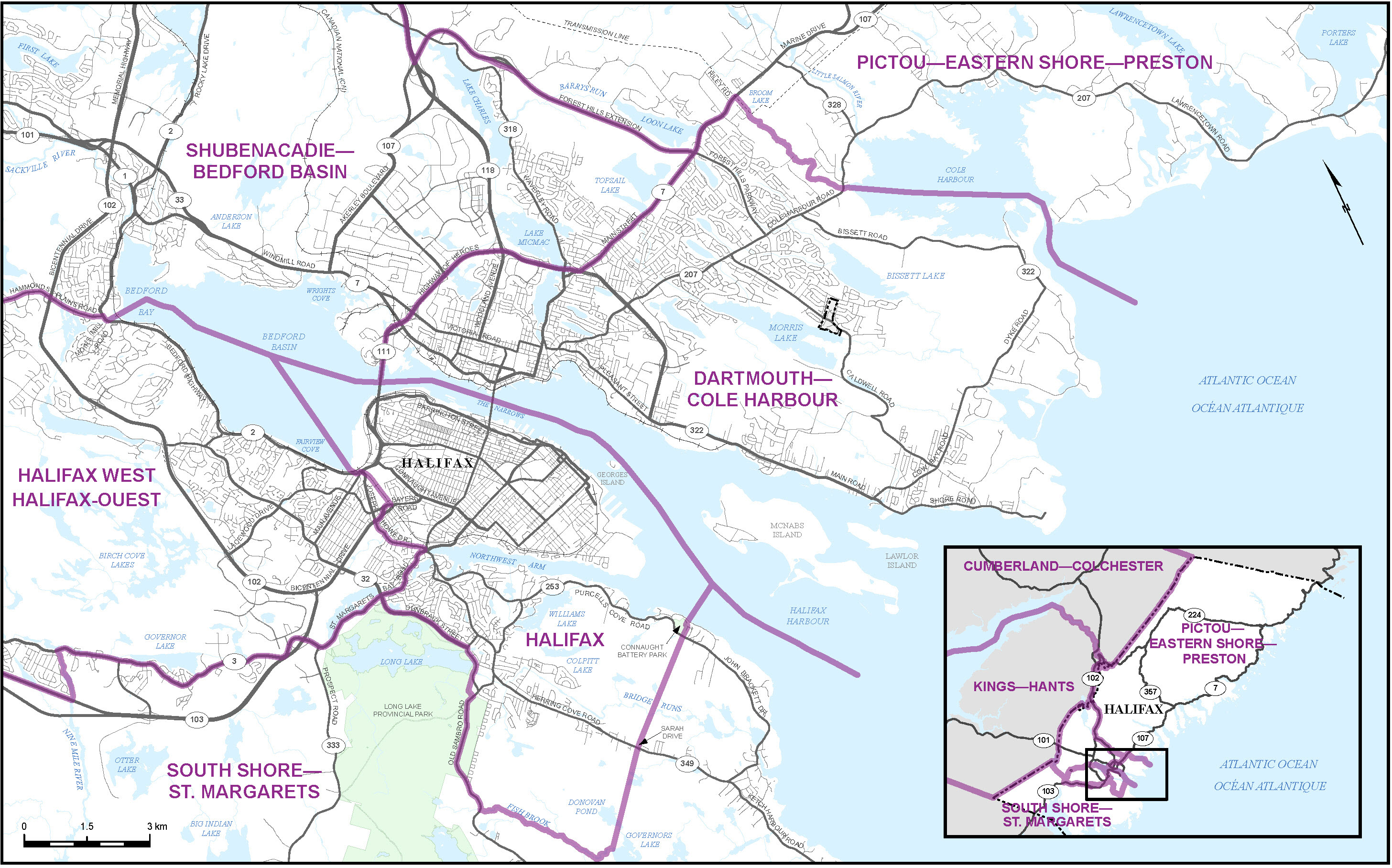 Carte de la ville de Halifax (carte 2)