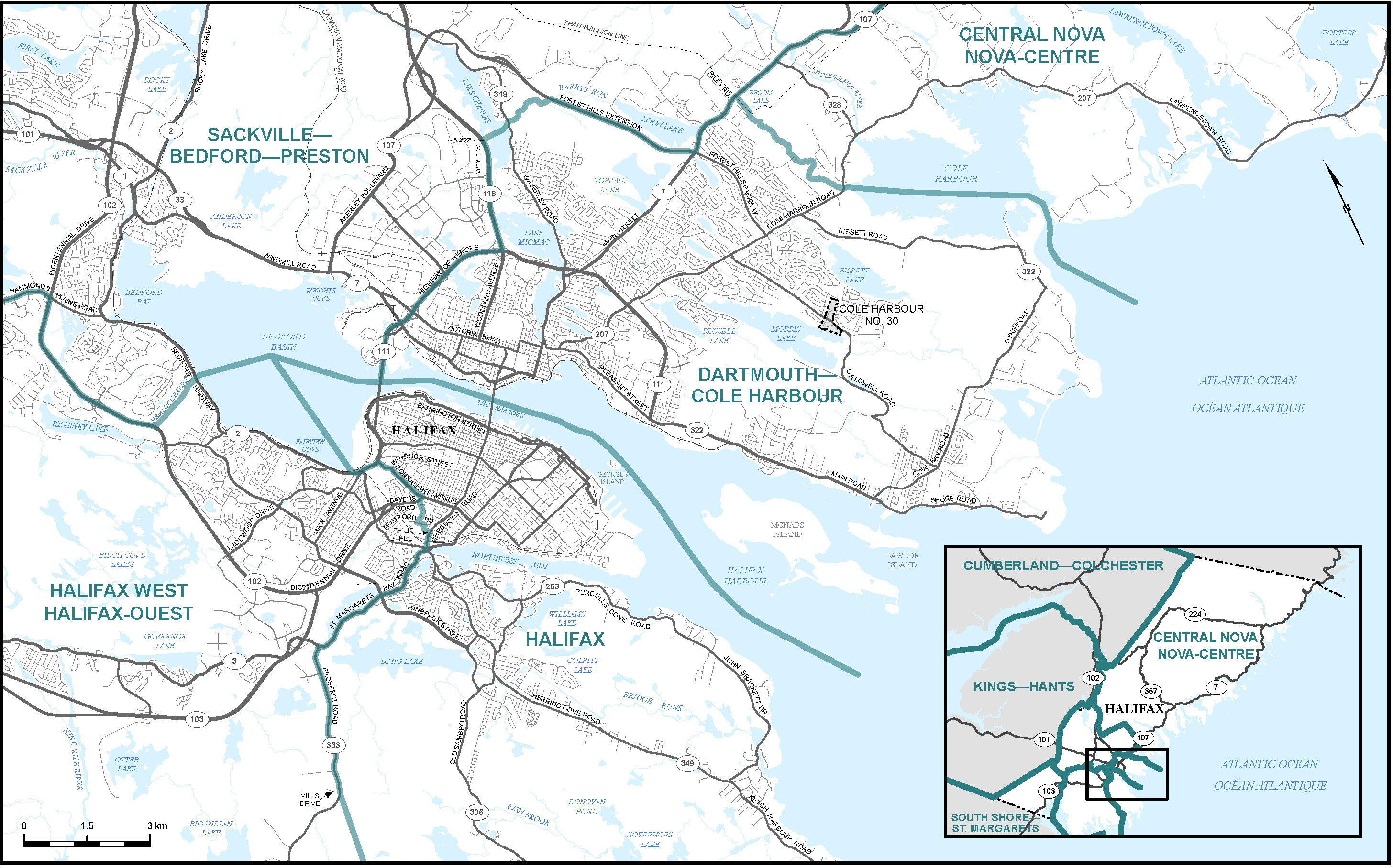 Carte de la ville de Halifax (carte 2)
