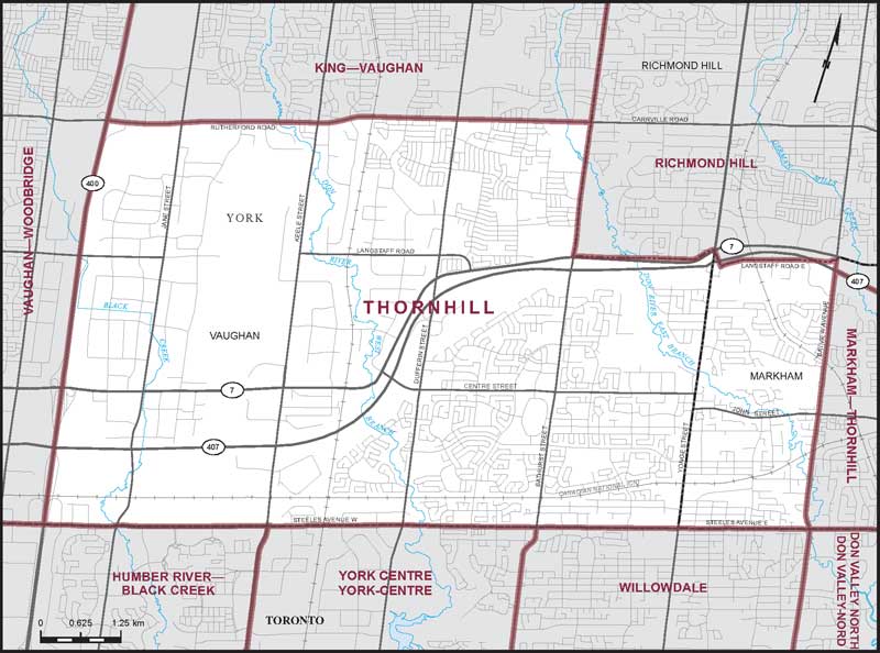 Map of Thornhill – Limites actuelles.