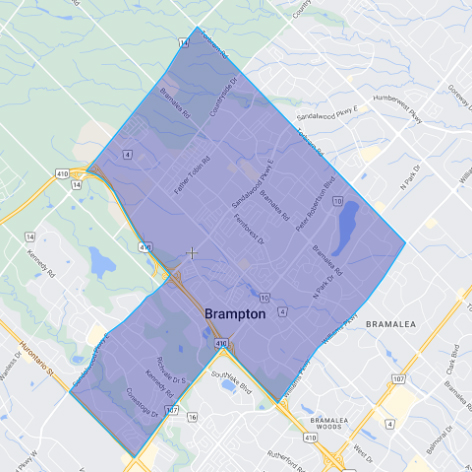 Image shows a map (Brampton North) that is described in the written part of the submission.
