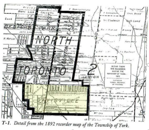 Detail from the 1892 recorder map of the Township of York